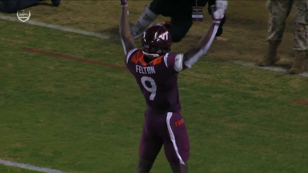 Virginia Tech's Da'Quan Felton scores again with 62yard TD ESPN Video