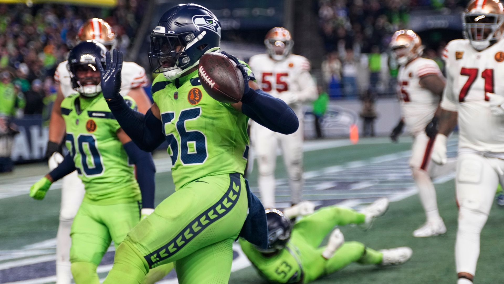 Jordyn Brooks takes the INT to the house for the Seahawks ESPN Video