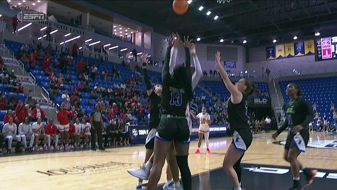 Akasha Davis finishes through contact - ESPN Video