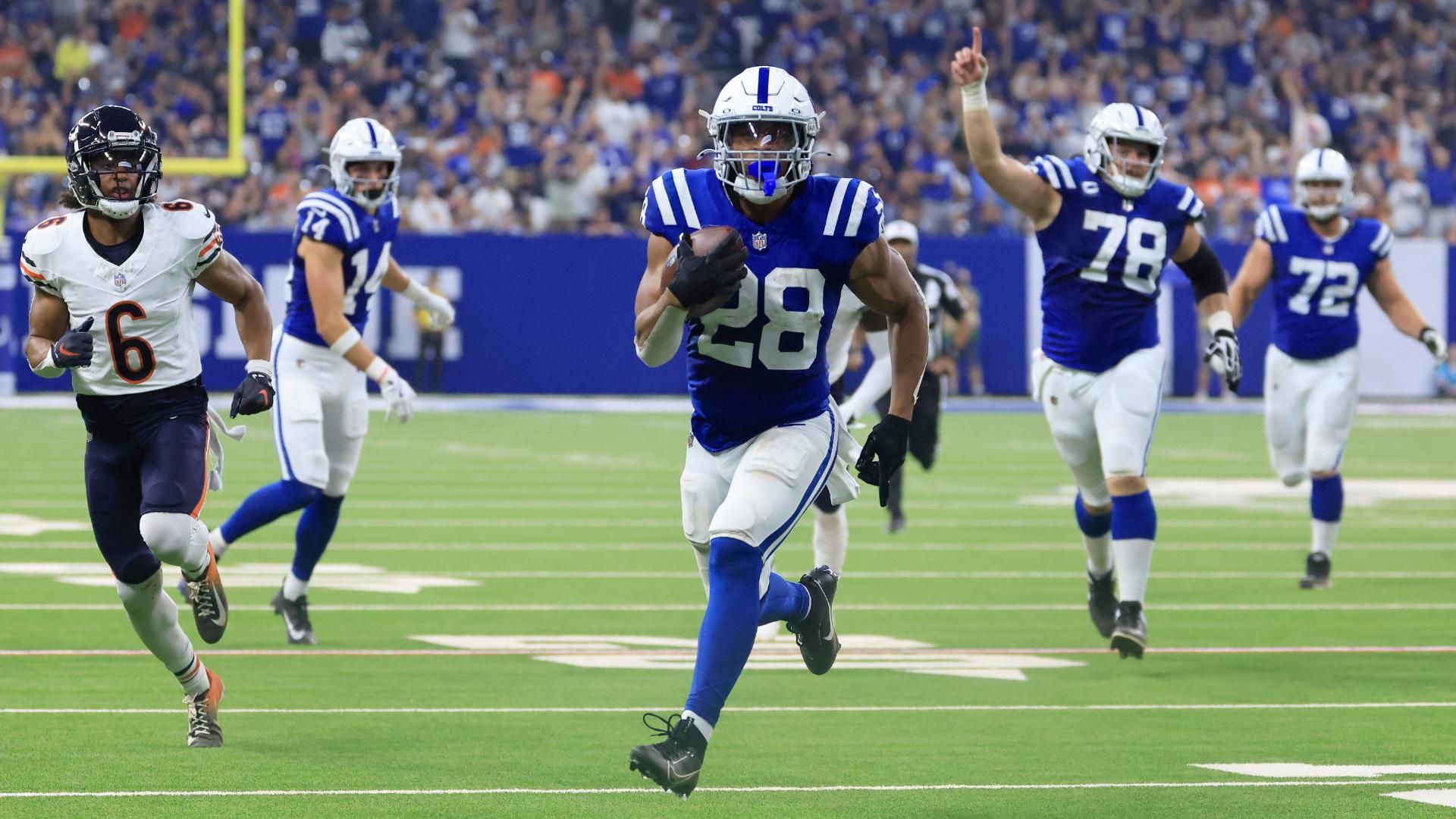 Jonathan Taylor, Indianapolis Colts x Chicago Bears (Foto: ESPN)