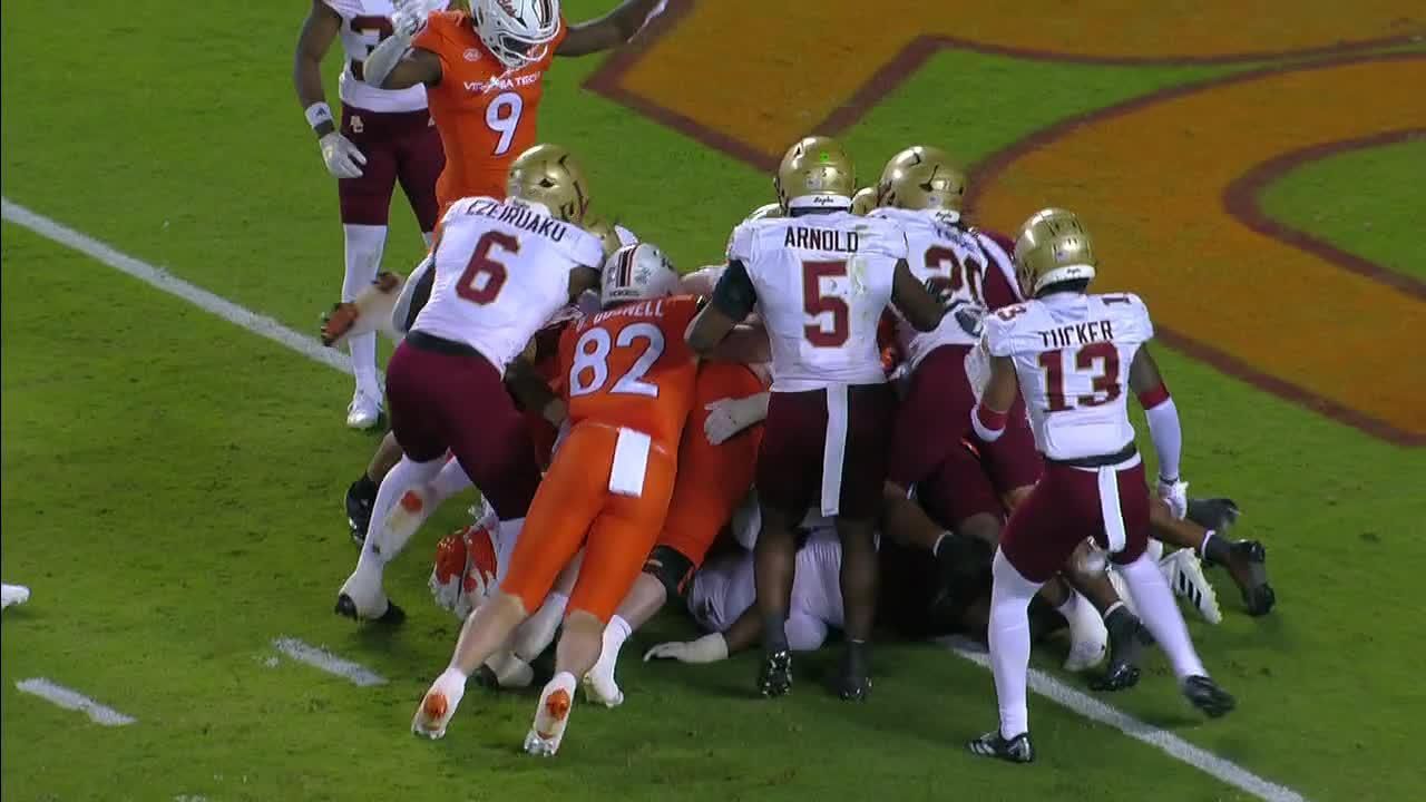 Kyron Drones barges over for another VT TD ESPN Video