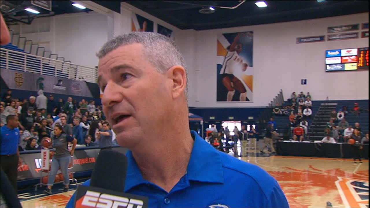 Boise State coach Leon Rice Halftime Interview - ESPN Video