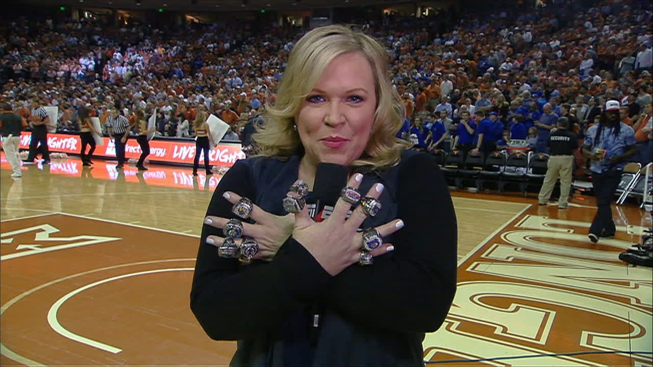 Holly Rowe Wears Kansas' 11 Straight Big 12 Championship Rings - ESPN Video