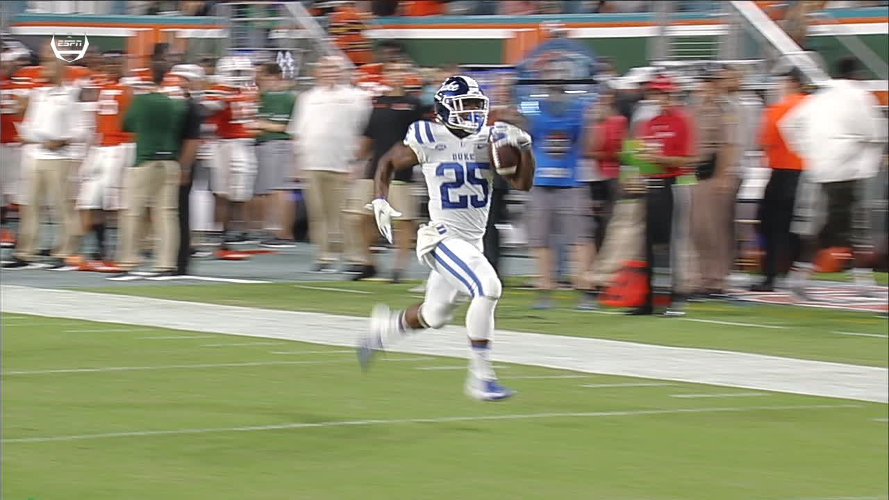 Duke RB takes first play from scrimmage 75 yards - ESPN Video