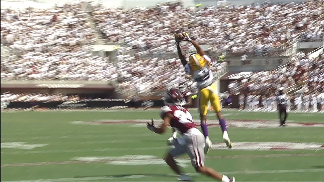 Cordale Flott makes leaping interception for LSU - ESPN Video