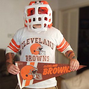 25 October 2009: Cleveland Browns fans in the dawg pound during