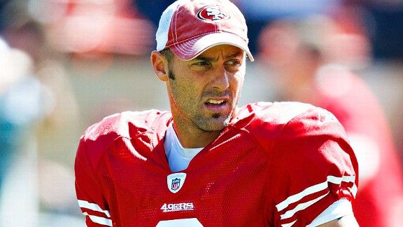 San Francisco 49ers kicker David Akers watches his field goal