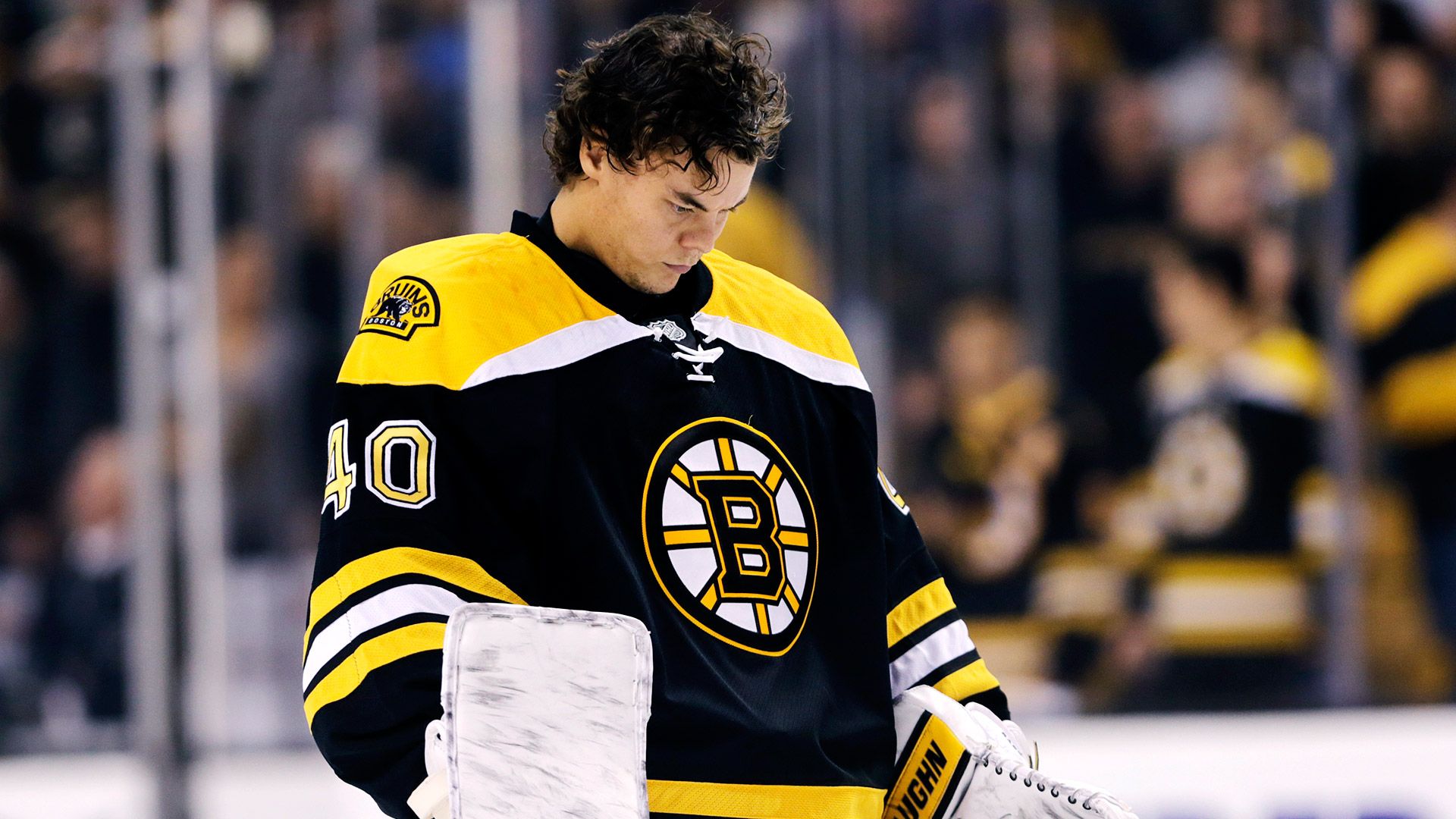 Malcolm Subban dons the jersey of the Boston Bruins after being