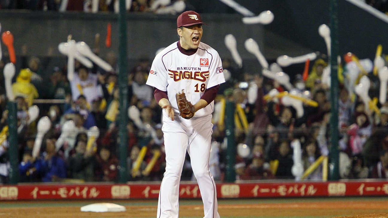 Masahiro Tanaka, star pitcher, comes home to Tohoku Rakuten Eagles