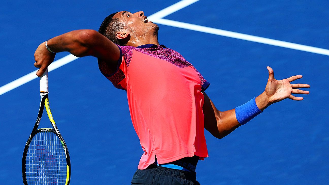 US Open - Nick Kyrgios loses cool, wins match