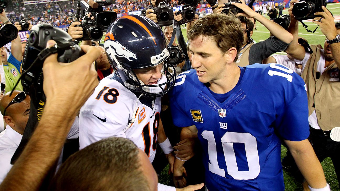 Peyton Manning shows up at Giants to talk with Eli & Co.