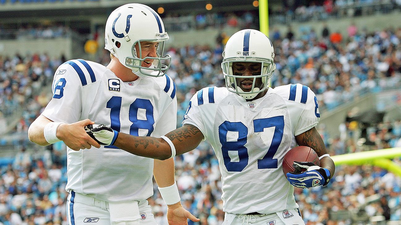 Colts legends Peyton Manning & Reggie Wayne await the announcement