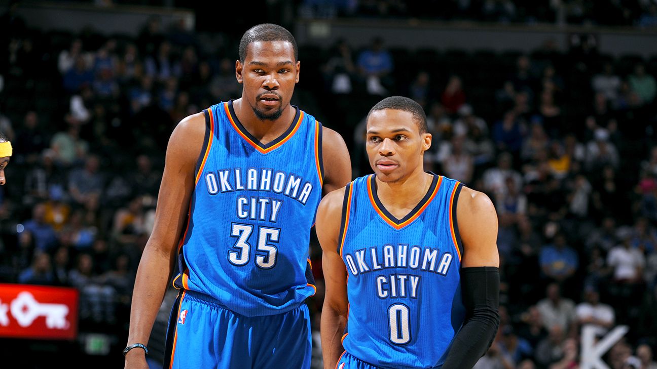OKC Thunder: Kevin Durant, Russell Westbrook rise among NBA's most popular  jerseys