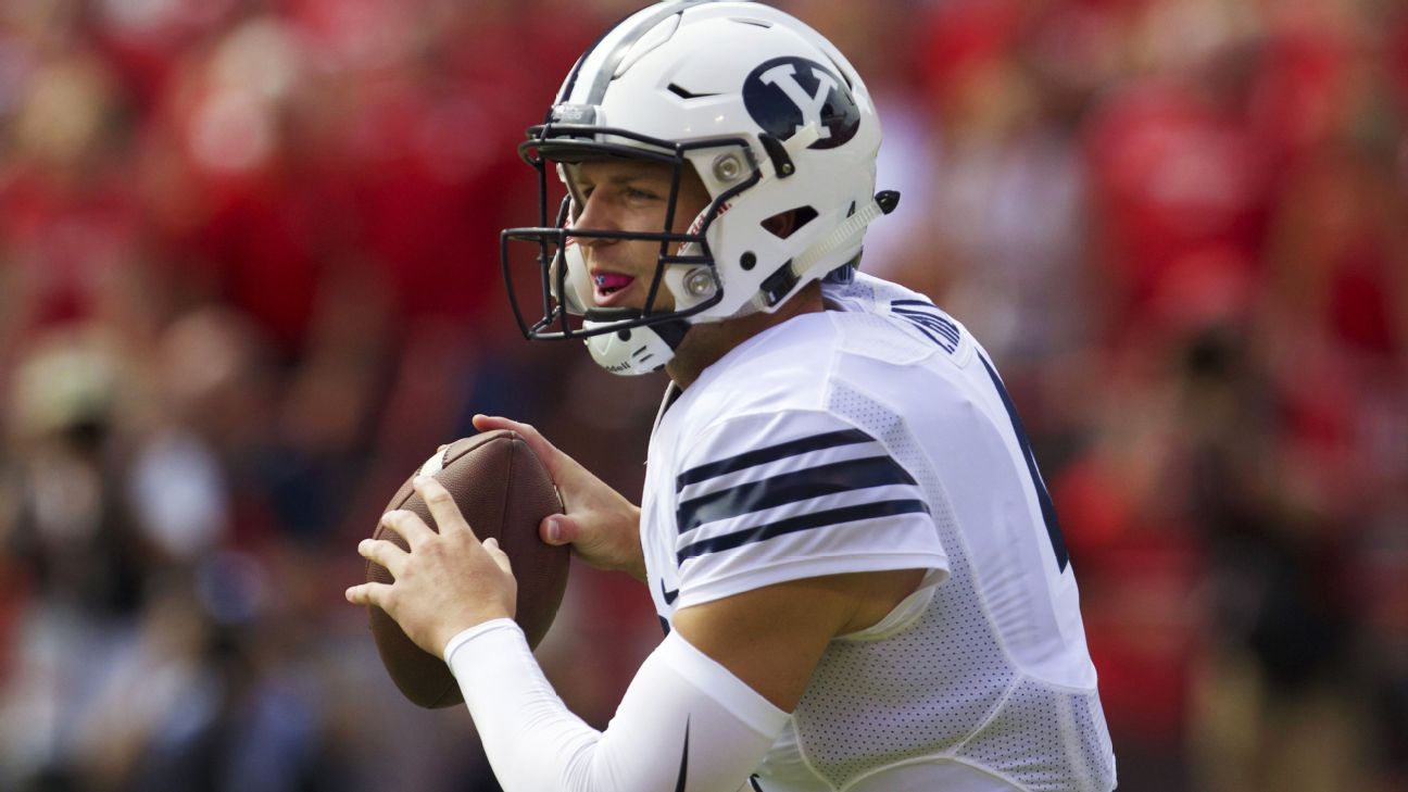 Taysom Hill of BYU suffers season-ending foot injury in Hail Mary win ...