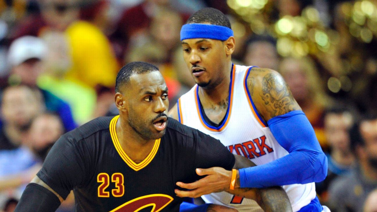 LeBron James: Seeing Carmelo Anthony warm up in NBA made me smile