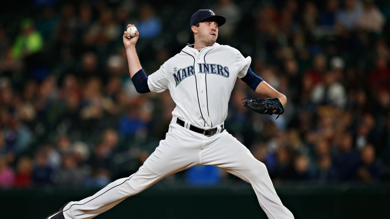 Seattle Mariners, from left, Taijuan Walker, James Paxton, Charlie