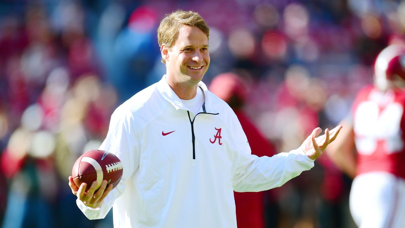 ESPN on X: Lane Kiffin showed up in a signed @dkm14 jersey before