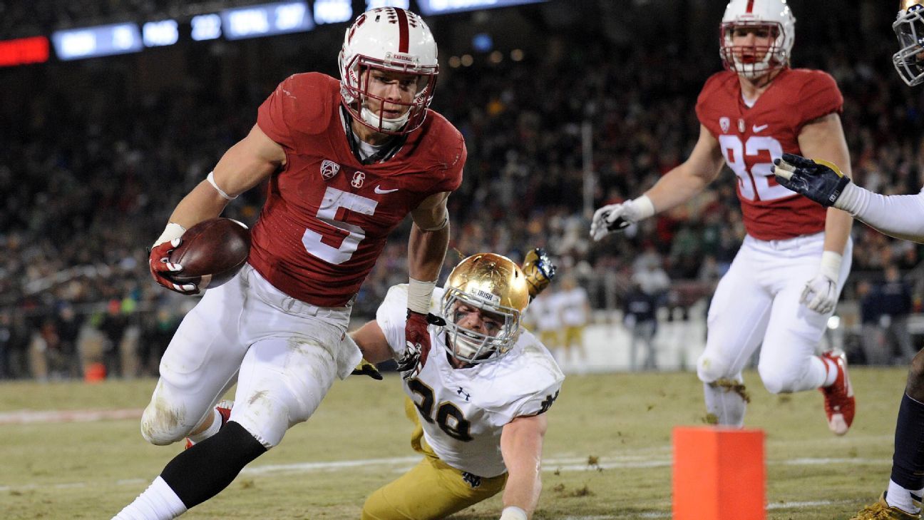 Heisman runnerup Christian McCaffrey of Stanford Cardinal is AP top