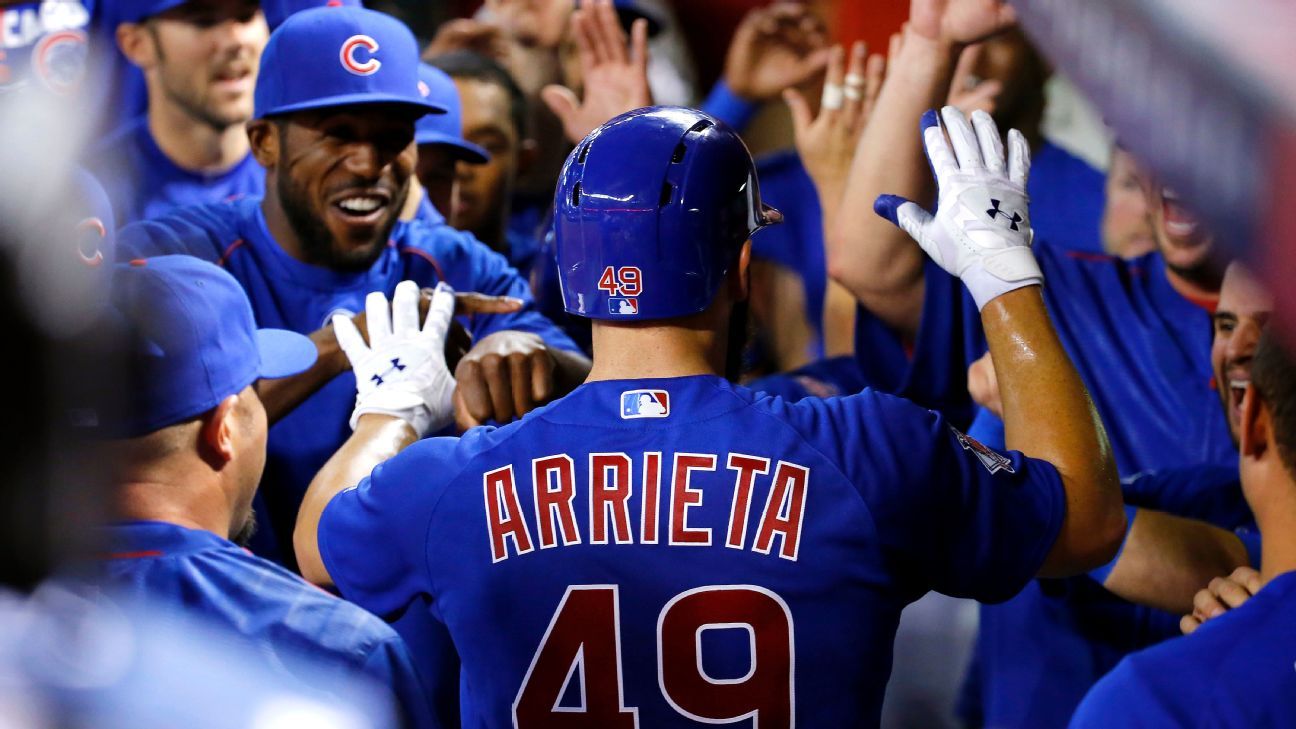 Chicago Cubs' Cy Young winner Jake Arrieta hits 442foot home run