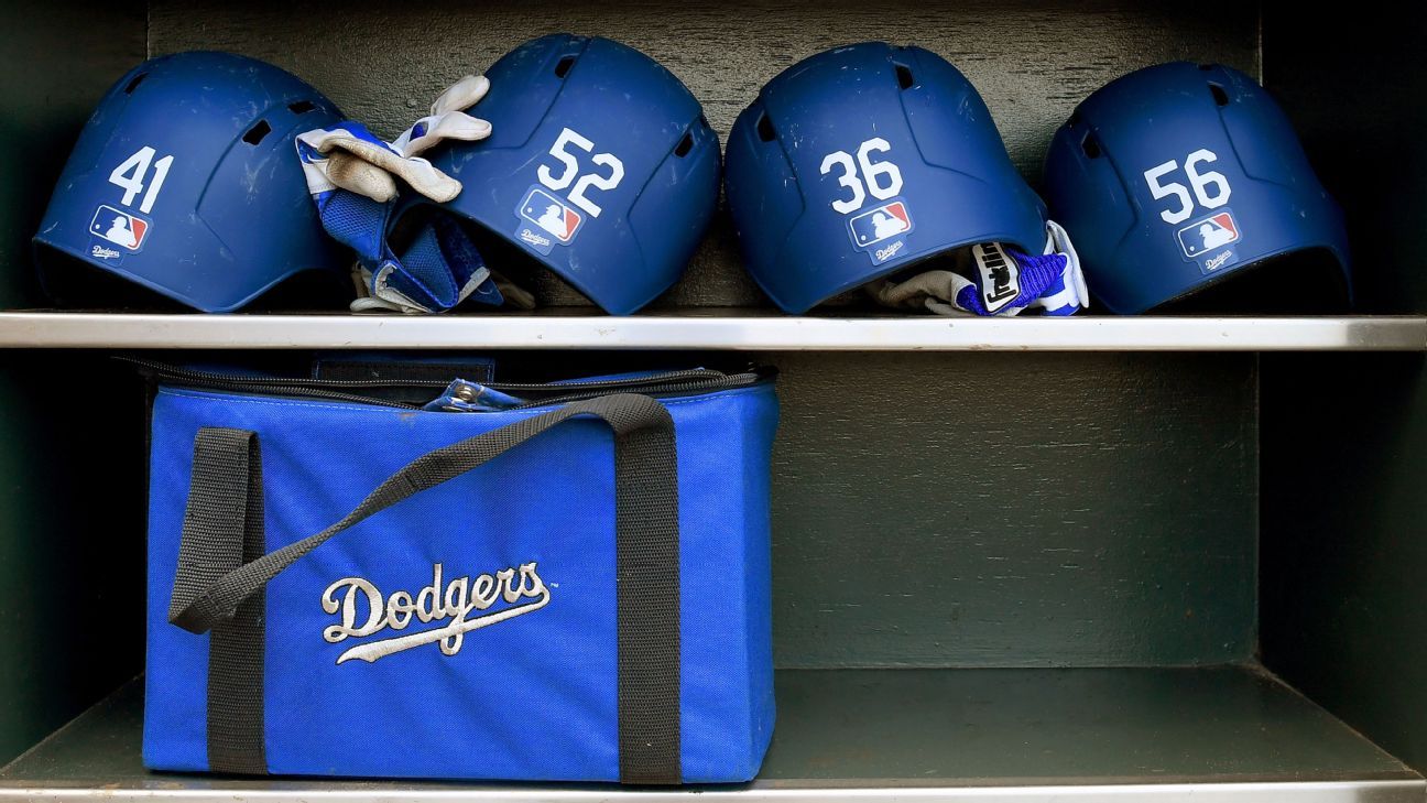 Blank Authentic MLB Dodgers Batting Helmet shows some wear No Flap No Logo  7 1/8 - Cardboard Legends