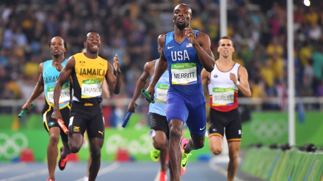 U.S. men win Olympic gold 4x400 meter relay, Jamaica wins silver