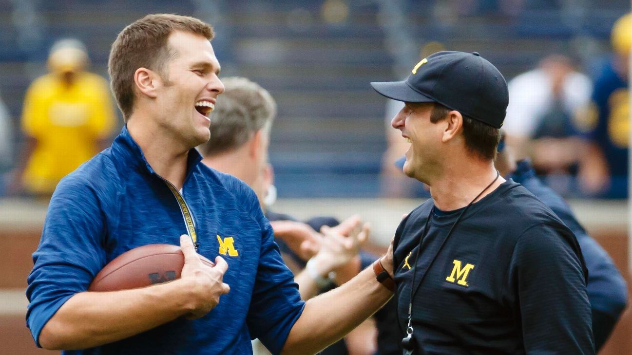 Michigan coach Jim Harbaugh says New England Patriots QB Tom Brady is the  greatest football player ever - ESPN