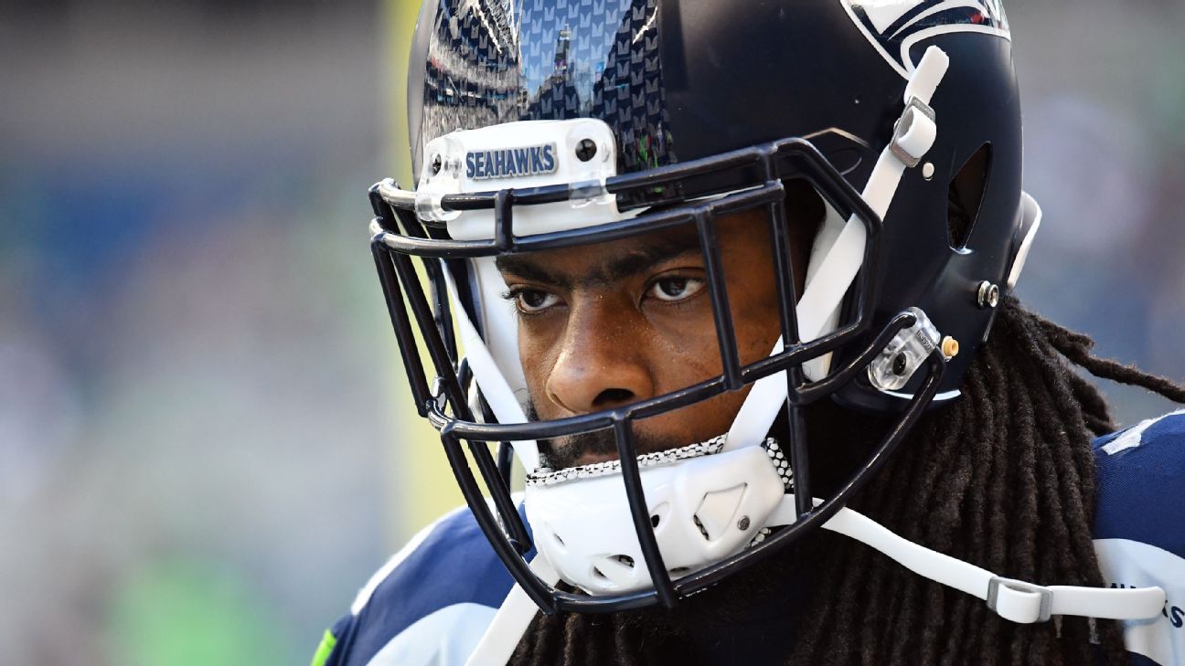 Seattle Seahawks cornerback Richard Sherman (25) against the New Orleans  Saints during an NFC divisional playoff NFL football game in Seattle,  Saturday, Jan. 11, 2014. (AP Photo/Ted S. Warren Stock Photo - Alamy