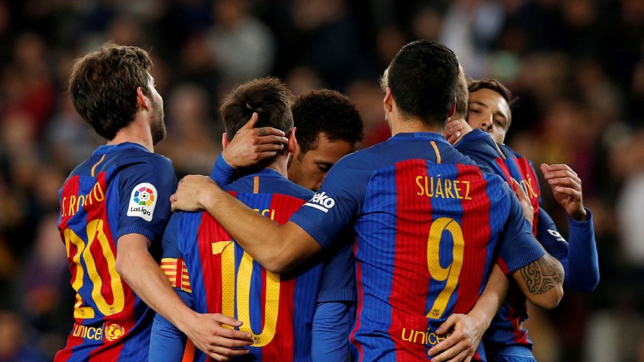 Lionel Messi bags a brace and earns a perfect 10 as Barcelona thrash ...