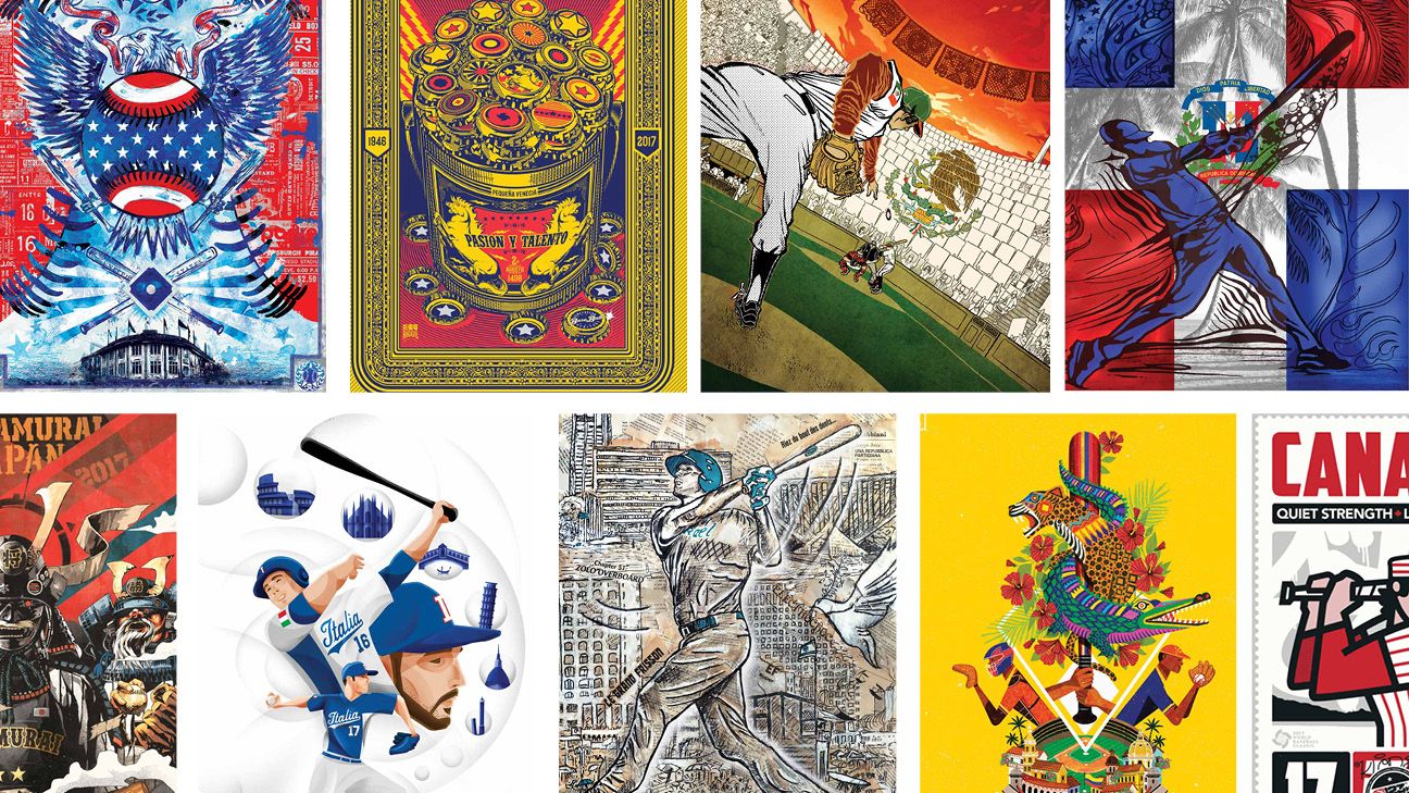 World Baseball Classic Posters for all 16 countries