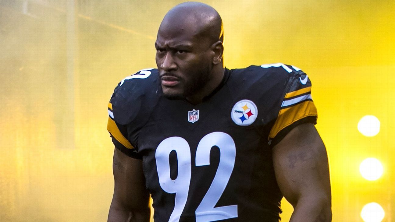 Pittsburgh Steelers' James Harrison in gym after game-clincher ...