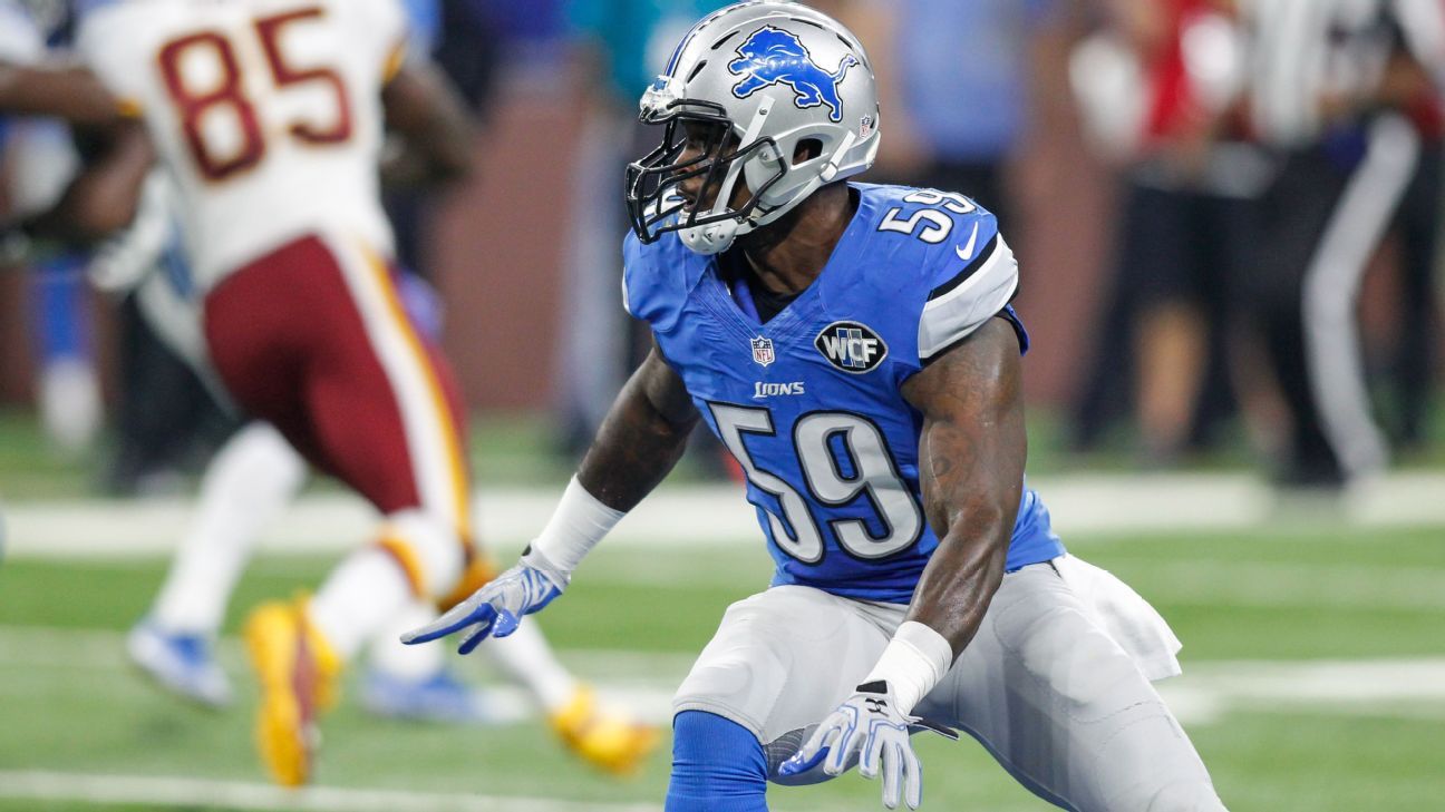 Detroit Lions LB Tahir Whitehead ruled out with knee injury ESPN