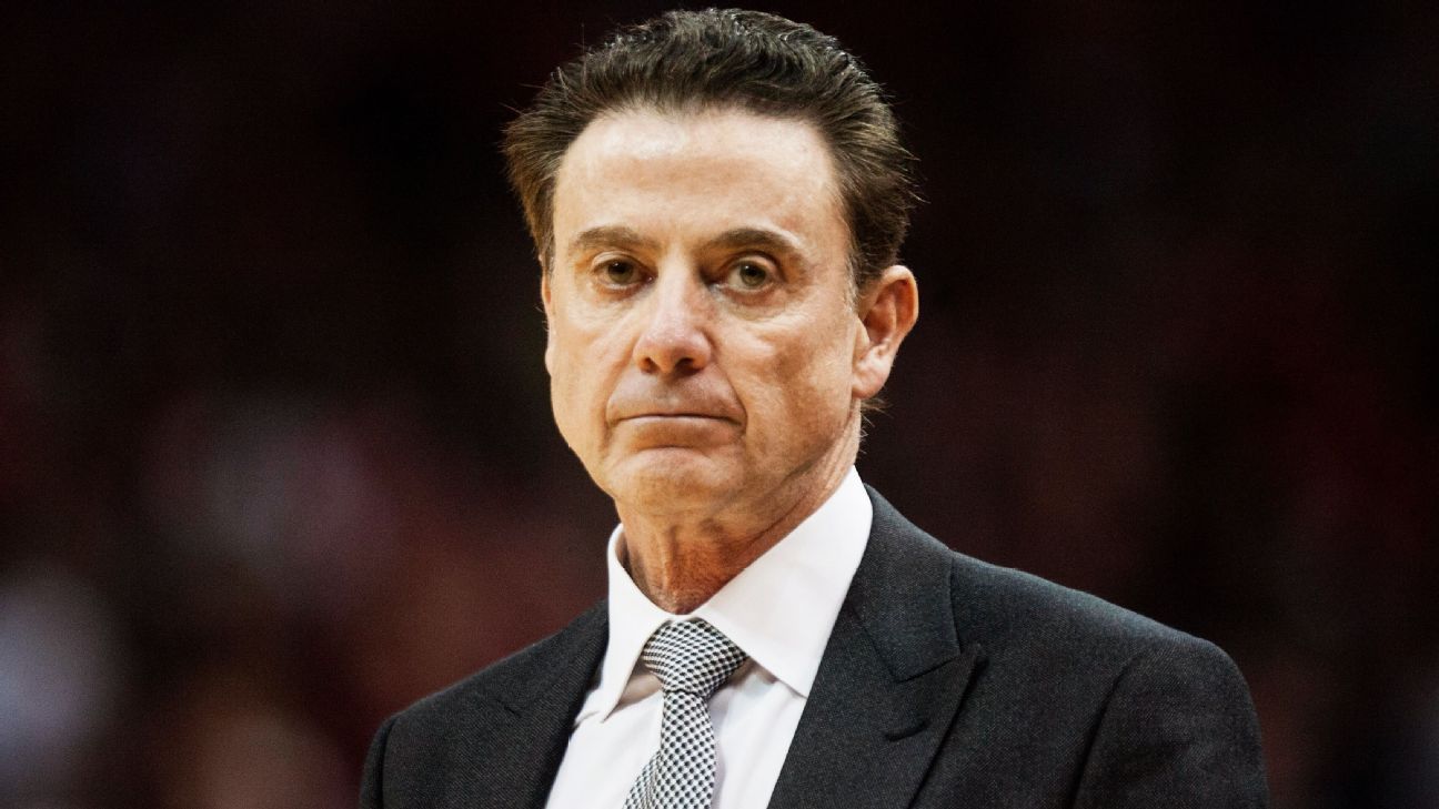 Louisville basketball coach Rick Pitino tells his staff he expects to lose his job