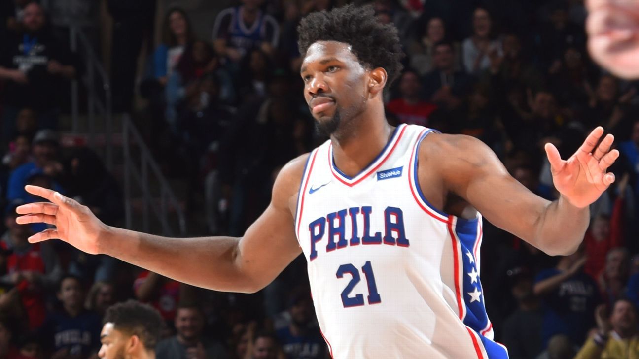 Joel Embiid of Philadelphia 76ers wears full mask courtside, goes ...