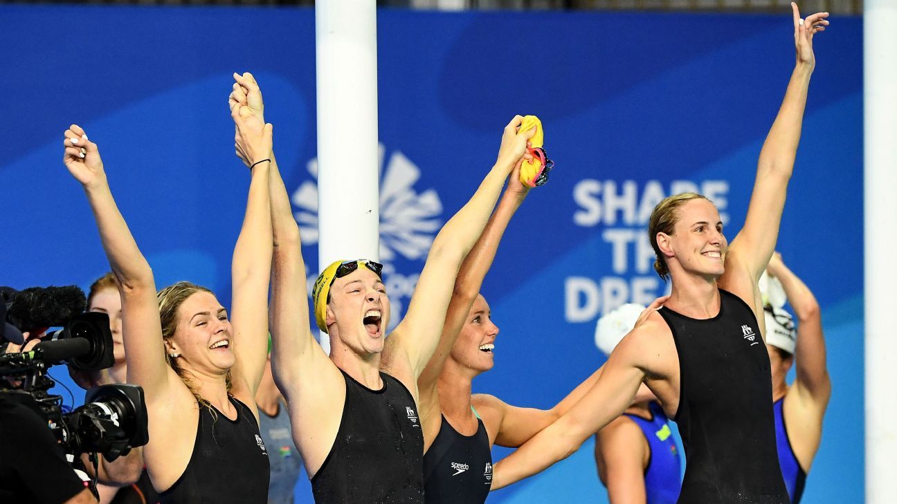 Australian women break 4x100 freestyle relay swimming world record at