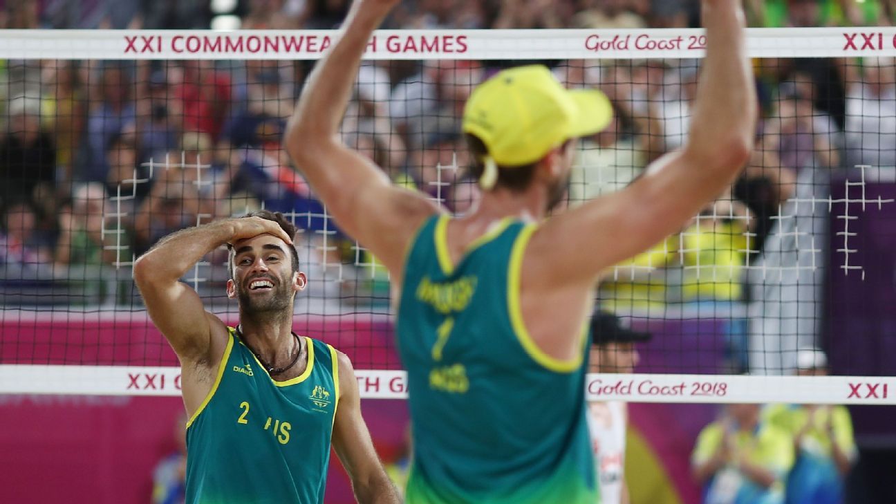Aussie men claim gold in beach volleyball Commonwealth Games ESPN