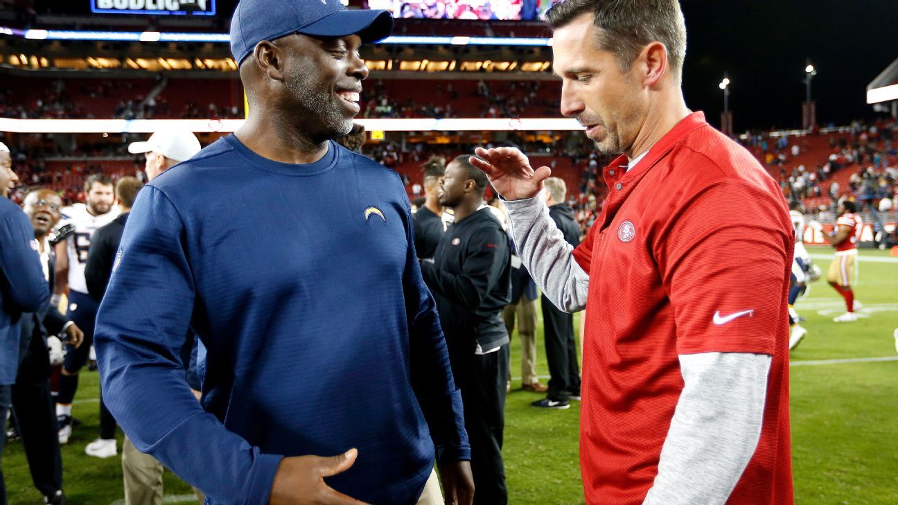 Former Chargers coach Anthony Lynn is at home on 49ers staff - Los