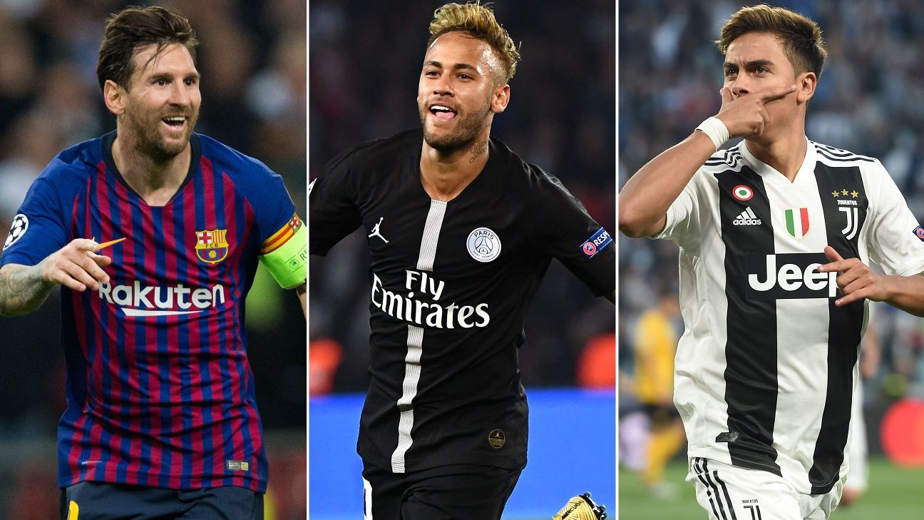 Champions League: Lionel Messi, Neymar and Paulo Dybala in ...