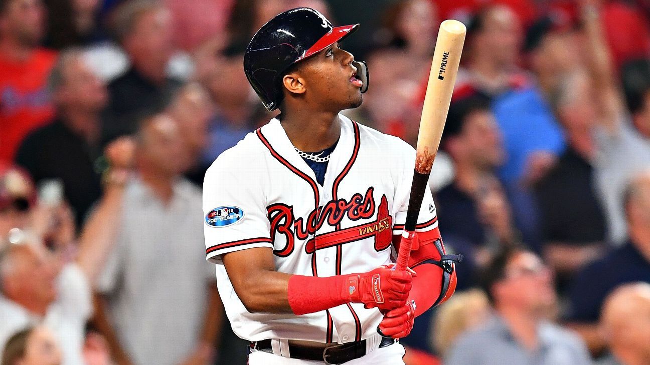 Ronald Acuna Jr. with a Grand Slam to become the first ever player to , ronald  acuna jr