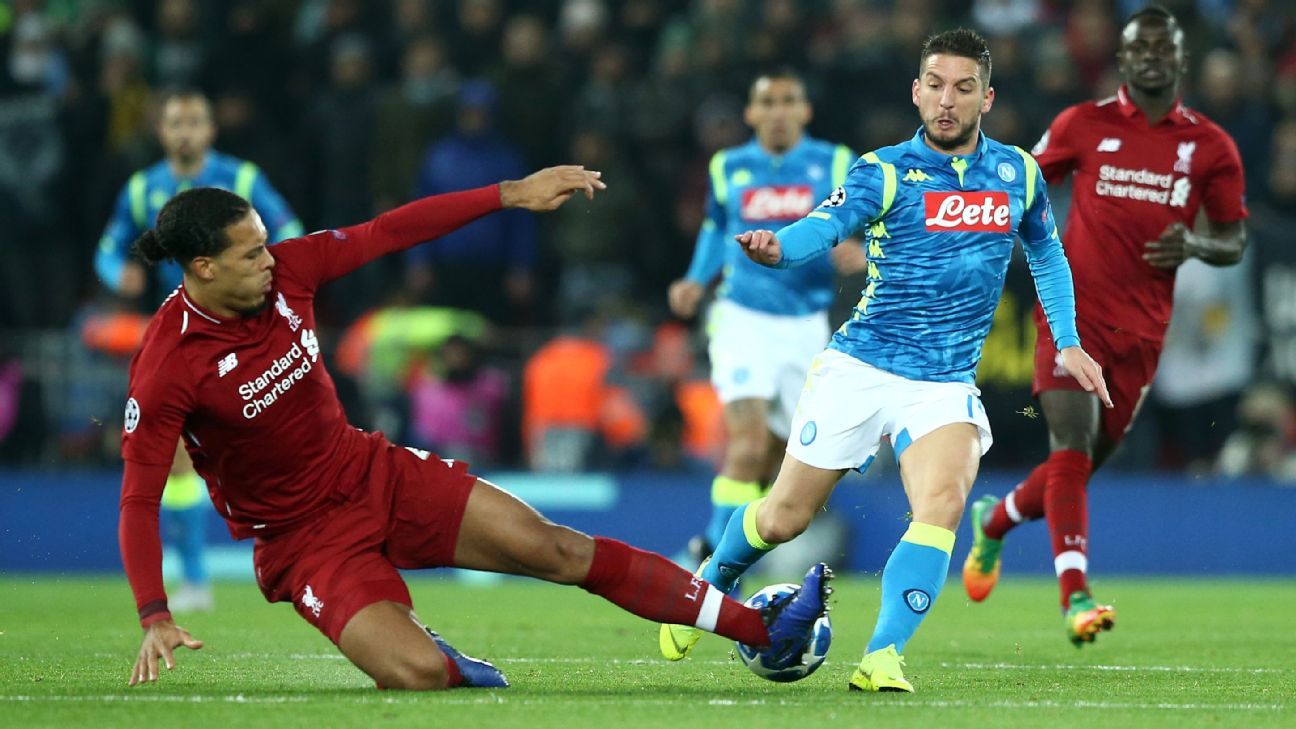 Liverpool's Virgil van Dijk believes challenge on Napoli's Dries Mertens was fair