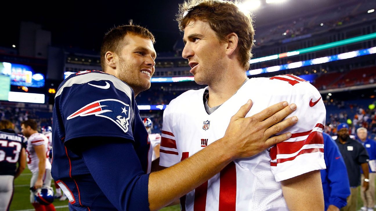 Giants' Eli Manning reacts to Buccaneers' Tom Brady, who would trade 2 Super  Bowl rings for perfect season with Patriots 