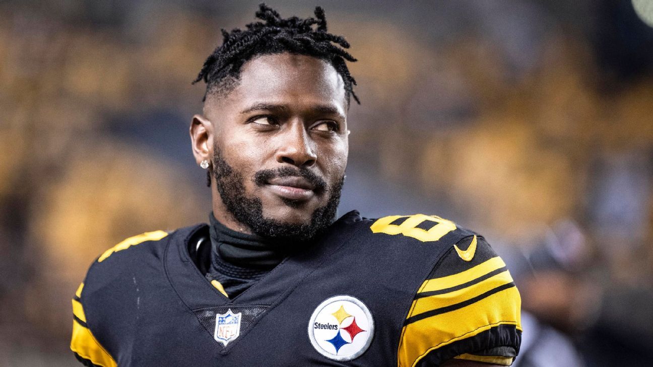 Youth Antonio Brown Black Pittsburgh Steelers Player Name & Number