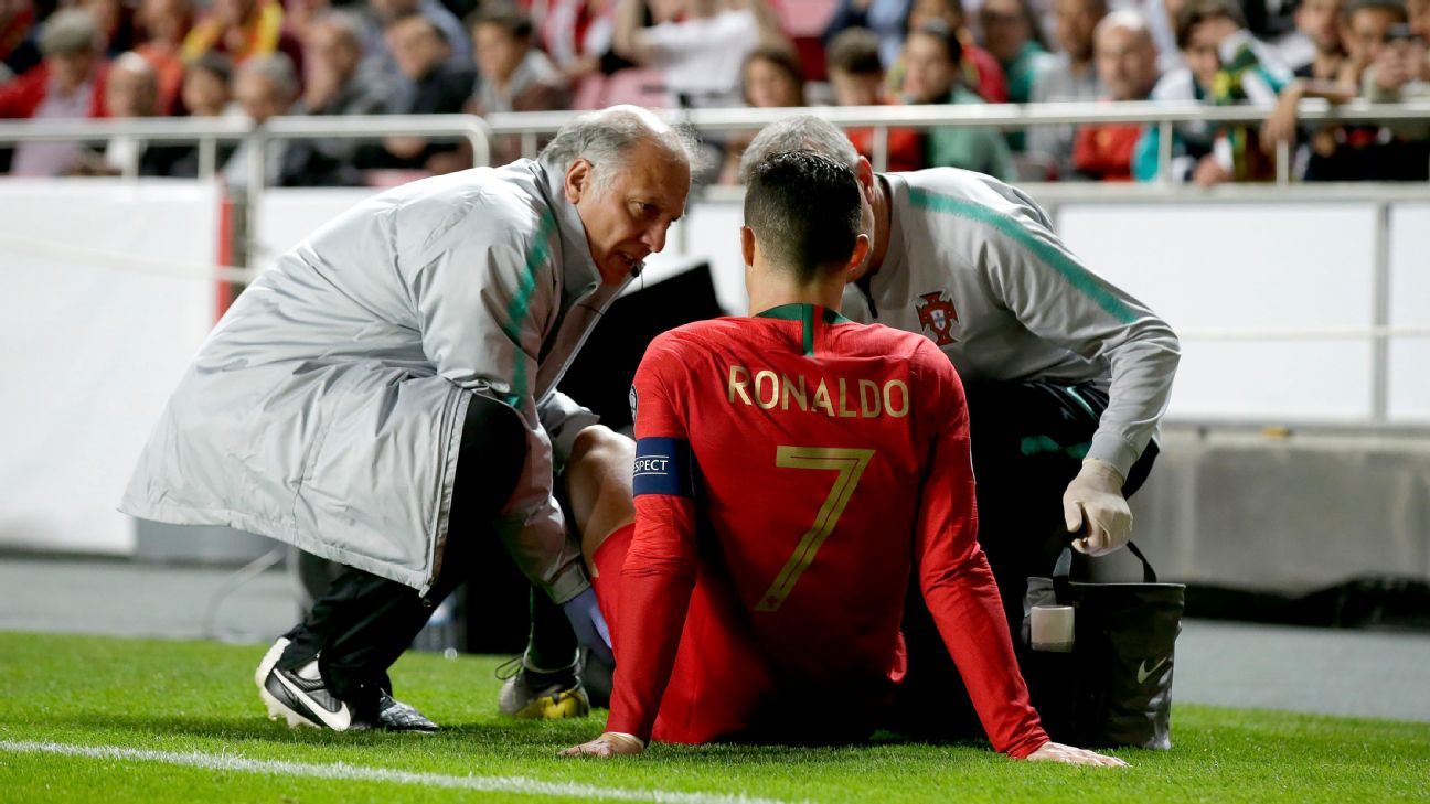 Ronaldo Exits With Leg Injury In Portugal s Euro Qualifier Vs Serbia Ronaldo Exits With Leg Injury In Portugal s Euro Qualifier Vs Serbia