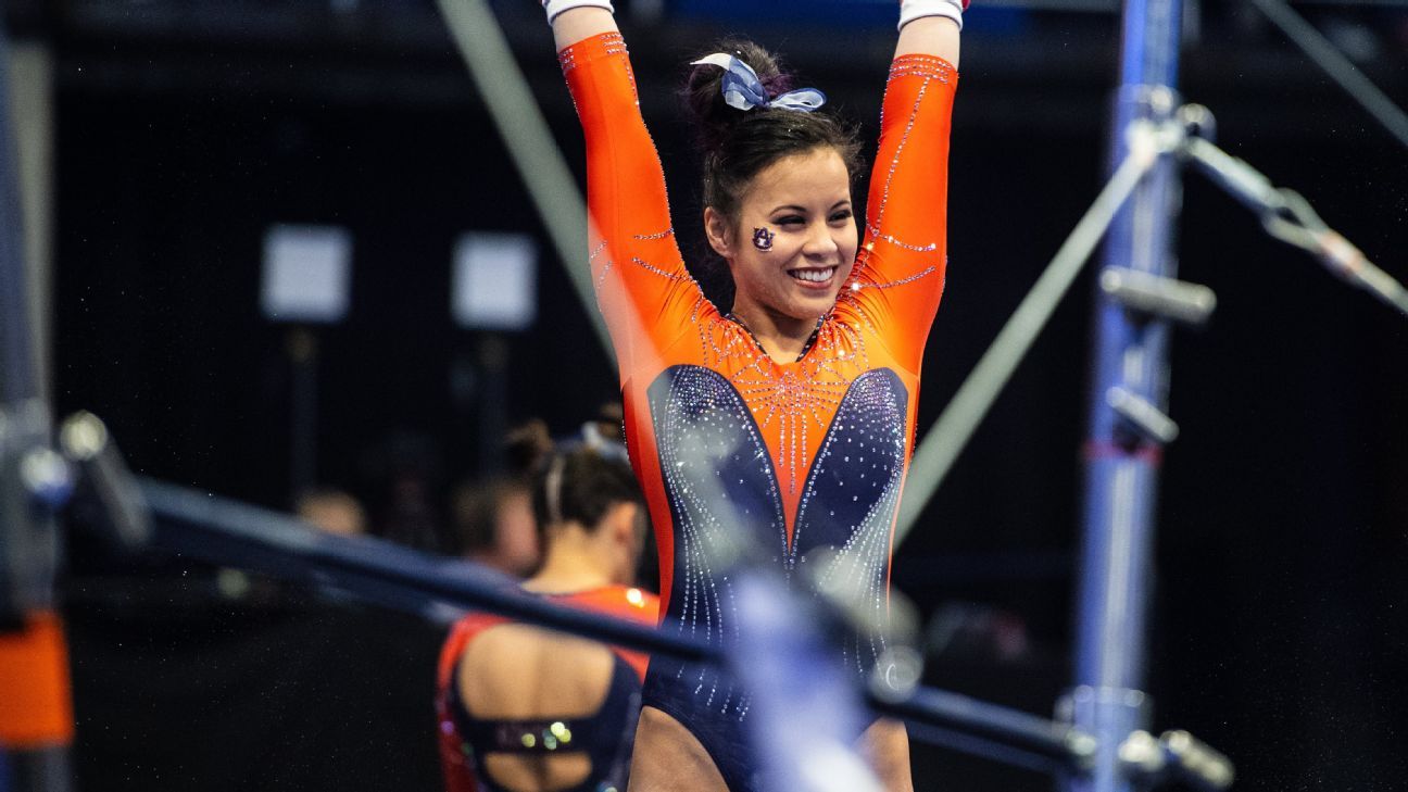 Auburn gymnast Stop social posts of injury video ESPN(00)