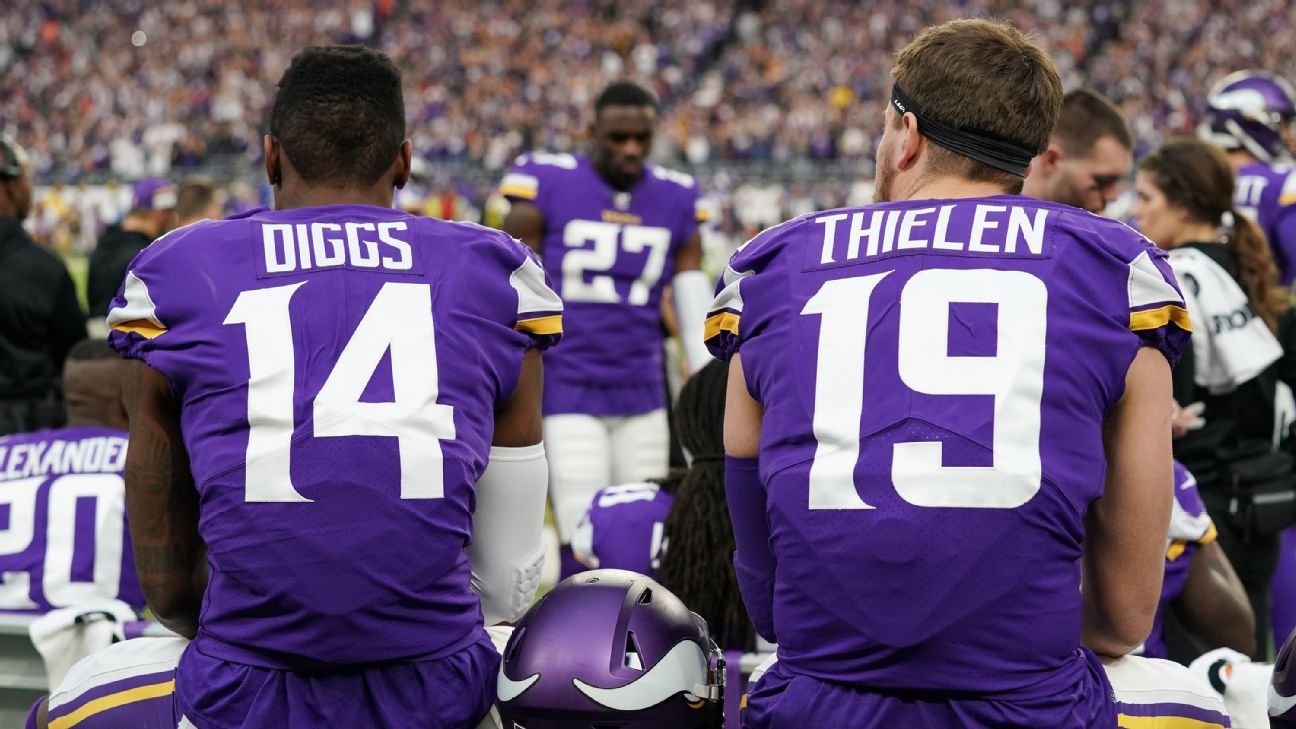 Here is Vikings wide receiver Stefon Diggs wearing a Cardinals shirt