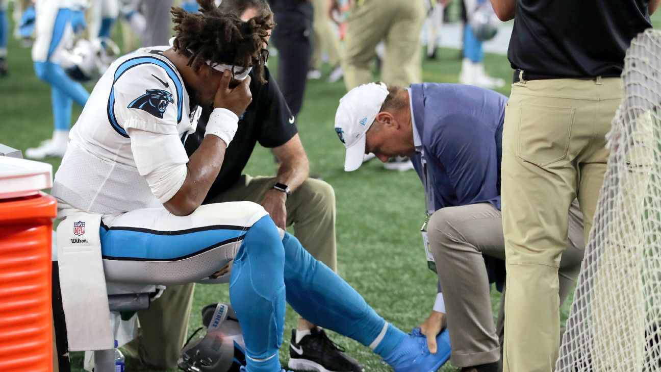 Cam Newton: Carolina Panthers QB sees foot specialist in Green Bay