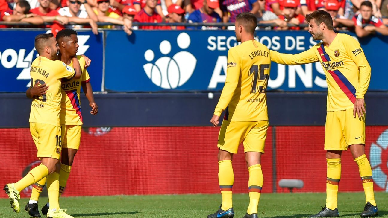 Osasuna Vs Barcelona Football Match Report August 31 2019 Espn