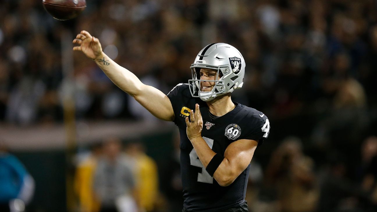Fantasy football Lastminute pickups for Week 2 include Derek Carr