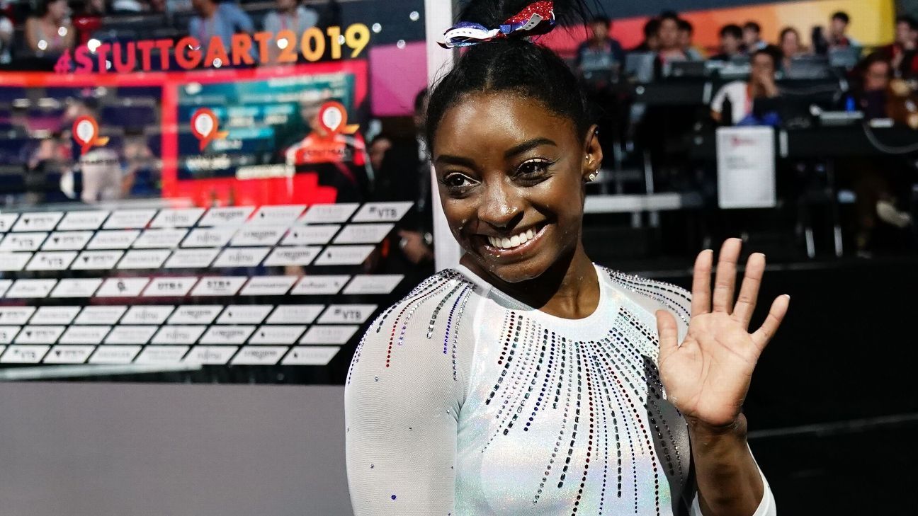 Simone Biles wins 5th all-around title at gymnastics world ...