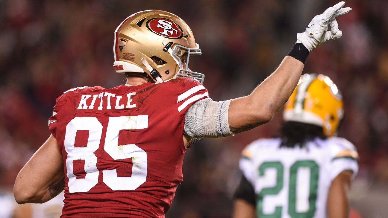 George Kittle San Francisco 49ers Tight End v Green Bay 2019 Images