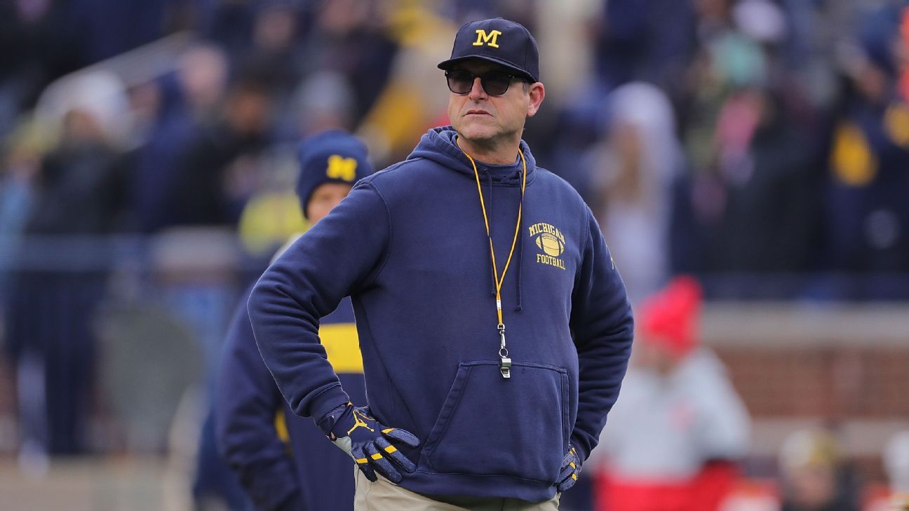 Sources: Big Ten to ban Harbaugh from sidelines